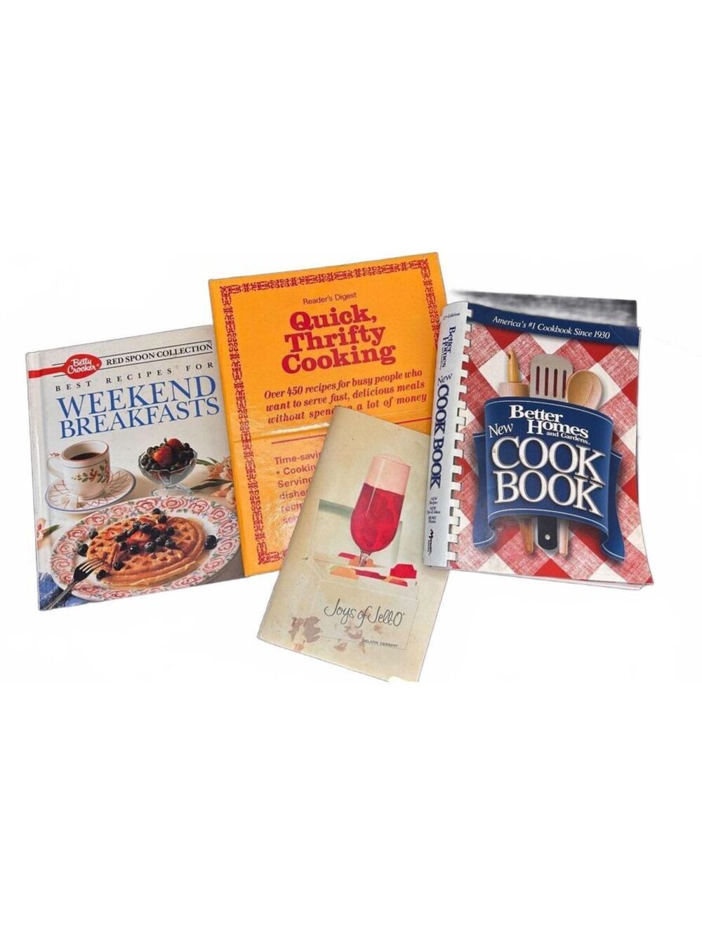Vintage Cookbook Bundle (4 Books) - Betty Crocker, BH&G Plaid Binder & More!